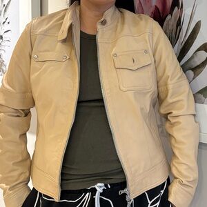 Nordstrom Beige Leather Jacket